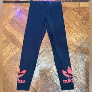 Adidas Kids Leggings in Black with Red Logo